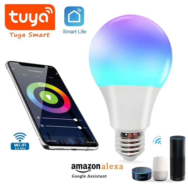 

TUYA Smart LED Bulb WiFi Multicolor Bulb Compatible With Mobile Phones Google Home&IFTTT RGB Color Changing Bulb 10W 15W Light