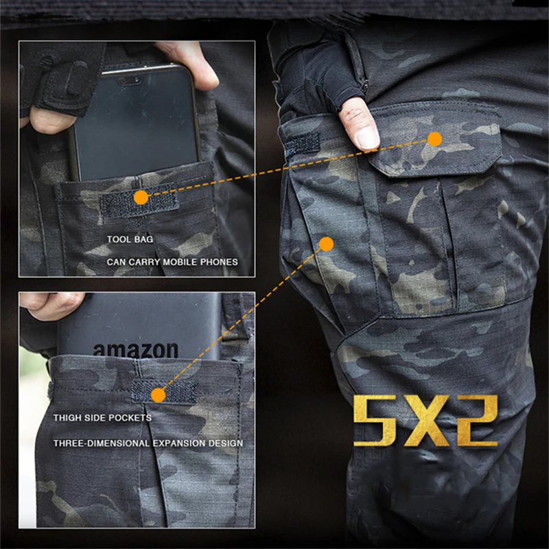 Брюки-карго мужские тактические камуфляжные в стиле милитари | Мужская одежда