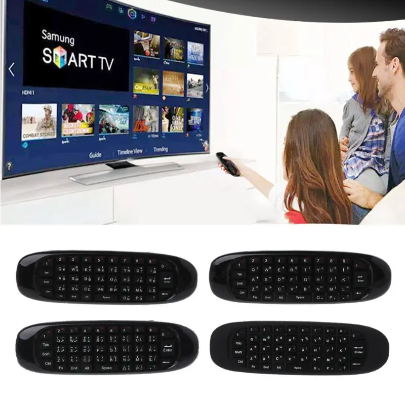 Russian English C120 Fly Air Mouse 2.4G Mini Wireless Keyboard Rechargeable Remote Control for PC Android TV Box | Электроника
