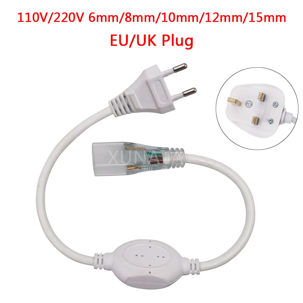 

110V 220V Adapter Power Plug 6mm/8mm/10mm/12mm/15mm PCB Transformer Waterproof for 3014 5050 2835 5630 LED Strips EU/US Plug