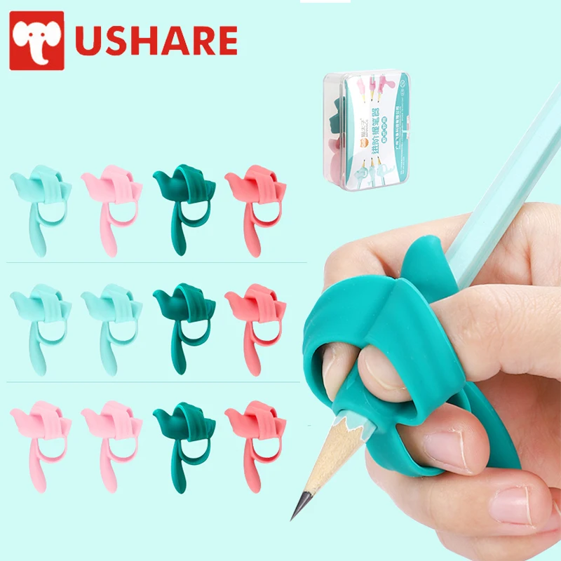 

Ushare 4pcs Stage 1 Pen Grips Children Study Practise Pencil Holding 3/5 Finger Correction Pen Writing Aid Kids Pencil-topper