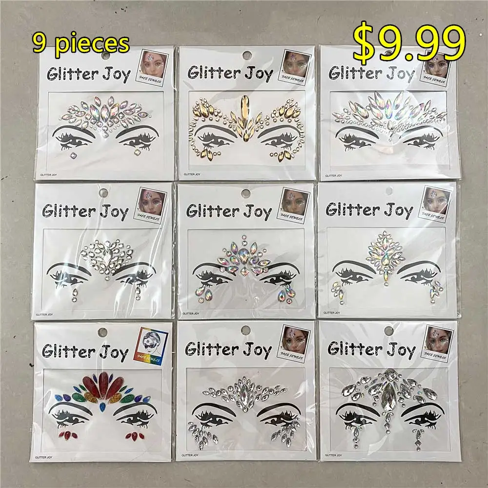 9 шт./лот украшения для лица драгоценные камни временное лицо макияж стразы