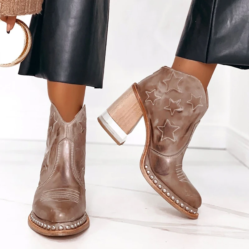 

Женские ботильоны из искусственной кожи, на молнии, на толстом каблуке