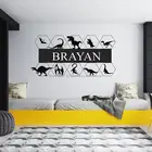 Виниловые наклейки на стену с именем динозавра, наклейки на стену для комнаты мальчика, девочки, детской комнаты, детского сада, дома, спальни, настенное украшение, 5