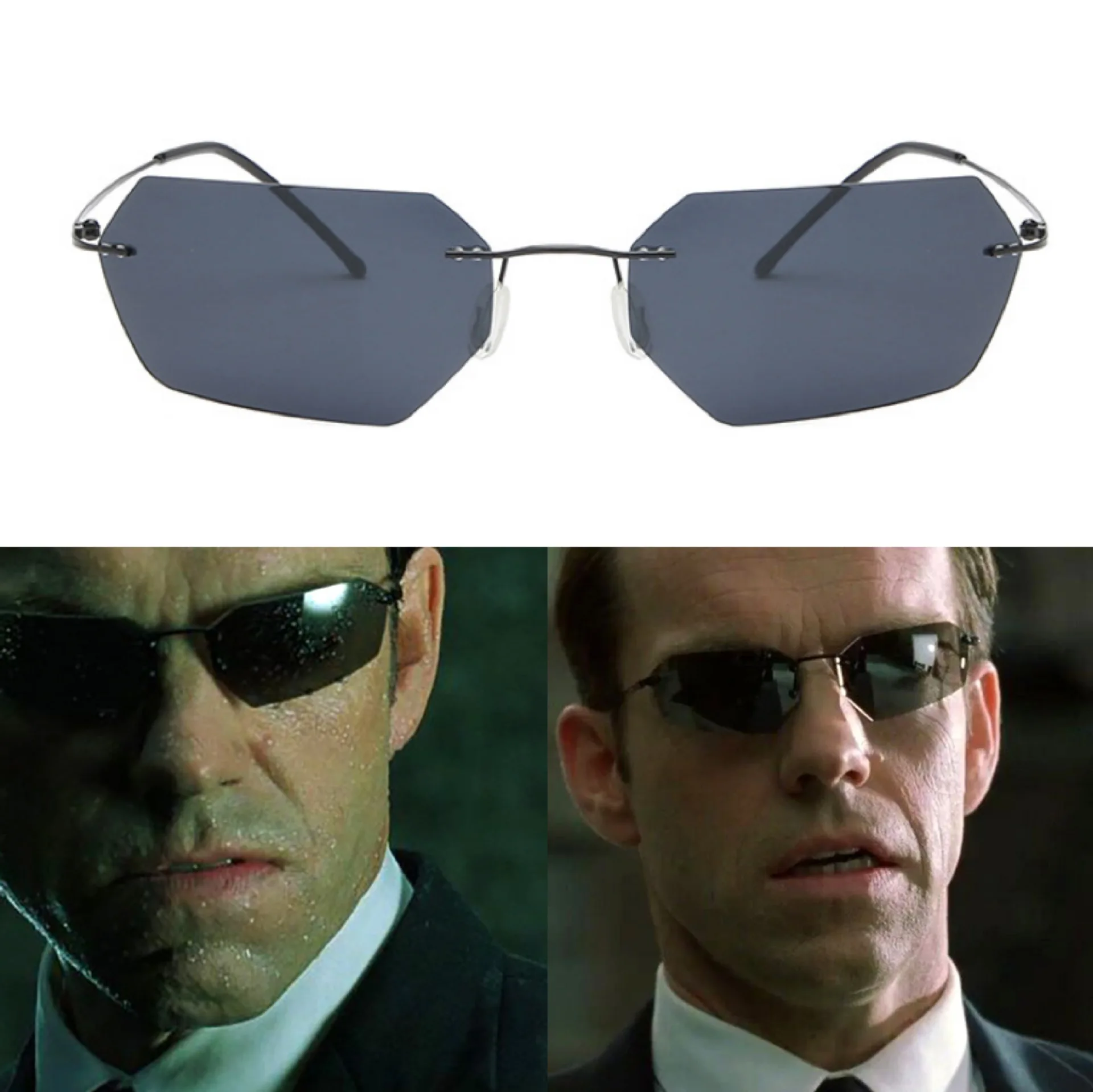 

unique futuristic Matrix Neo Style Polarized Sunglasses 2021 trending products Ultralight Rimless Men Driving Sun Glasses uv400