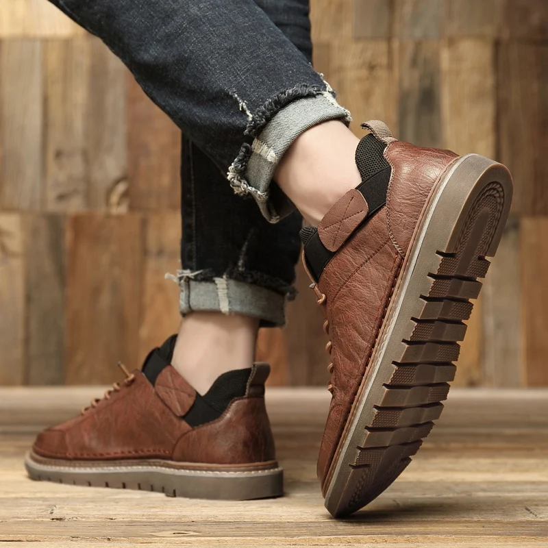 Модные кроссовки Брендовая кожаная мужская повседневная обувь Сезон осень