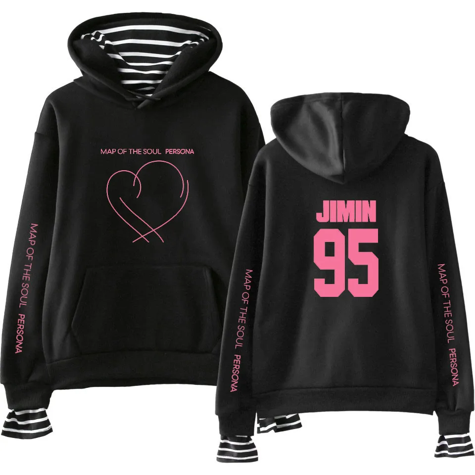 

JIMIN J-HOPE JIN SUGA Fake Two Pieces Hoodies Sweatshirts Women/Men Kpop Map Of Soul Persona Bangtan Boys Hip Hop Streetwear