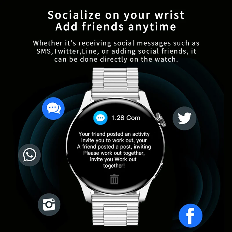 2021 LIGE New Full Circle Touch Screen Steel Band Luxury Bluetooth Call Men smart watch Waterproof Sport Activity fitness watch