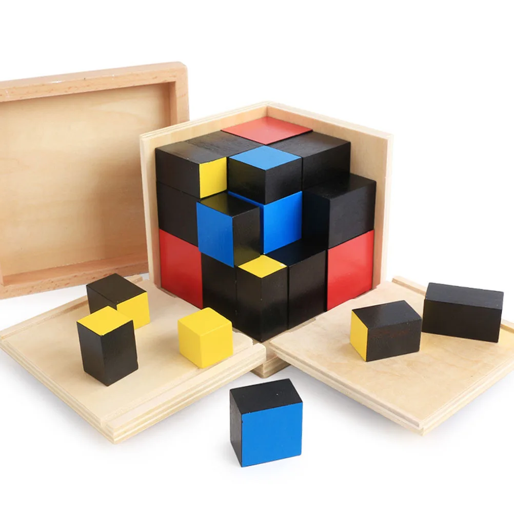 Деревянный триномиальный куб игрушки математический обучающий деревянная