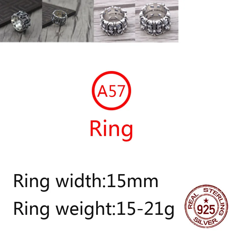 

A57 S925 sterling silver ring jewelry retro personality domineering classic cross shape punk fashion style couple shape gift hot