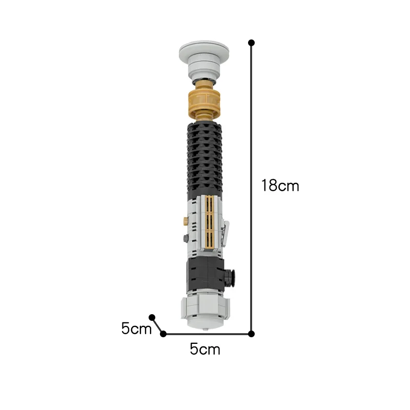 

MOC Obiwan Version Hilt Heavy Dueling Luke From Original Movie With Electronics Building Blocks Kids Toys Xmas Gift