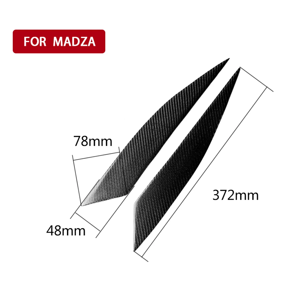 

2Pcs Black Car Headlights Eyebrow Eyelids Car Carbon Fiber Decoration Cover Trim Fit for Mazda RX-8 RX8 2004-2008