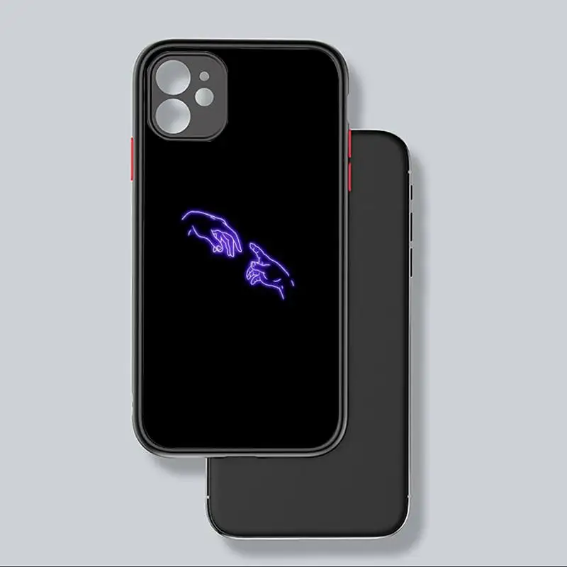

Neon lights Phone Case For iphone 12 11 8 7 plus mini x xs xr pro max matte transparent cover