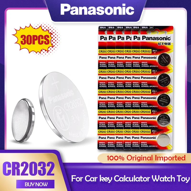 30 шт. оригинальный Panasonic 3 в CR2032 CR 2032 литиевая батарея для часов калькулятор