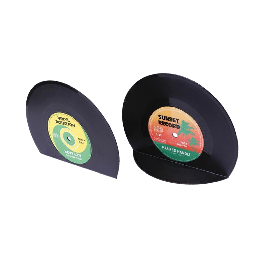 

Vintage Vinyl Record Bookends ABS Plastic Book Ends DIY Home Decoration Gift