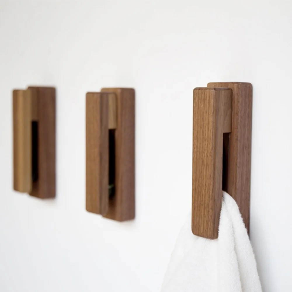 Креативные Крючки из цельной древесины не пробивайте полотенца настенные крючки