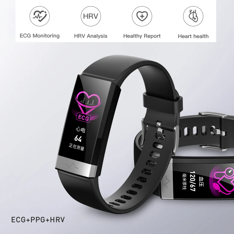 Смарт браслет ECG + PPG V19 пульсометр артериальное давление мониторинг сна Bluetooth