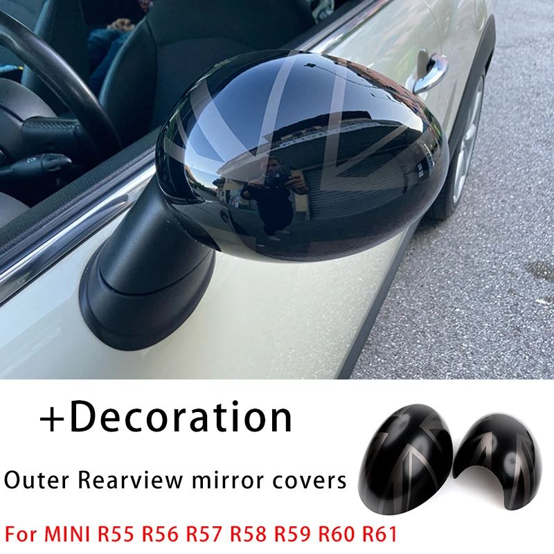 

The Black Flag Rear View Mirror Covers For Mini Countryman Cooper S Clubman Paceman R55 R56 R57 R58 R59 R60 R61 Car-styling