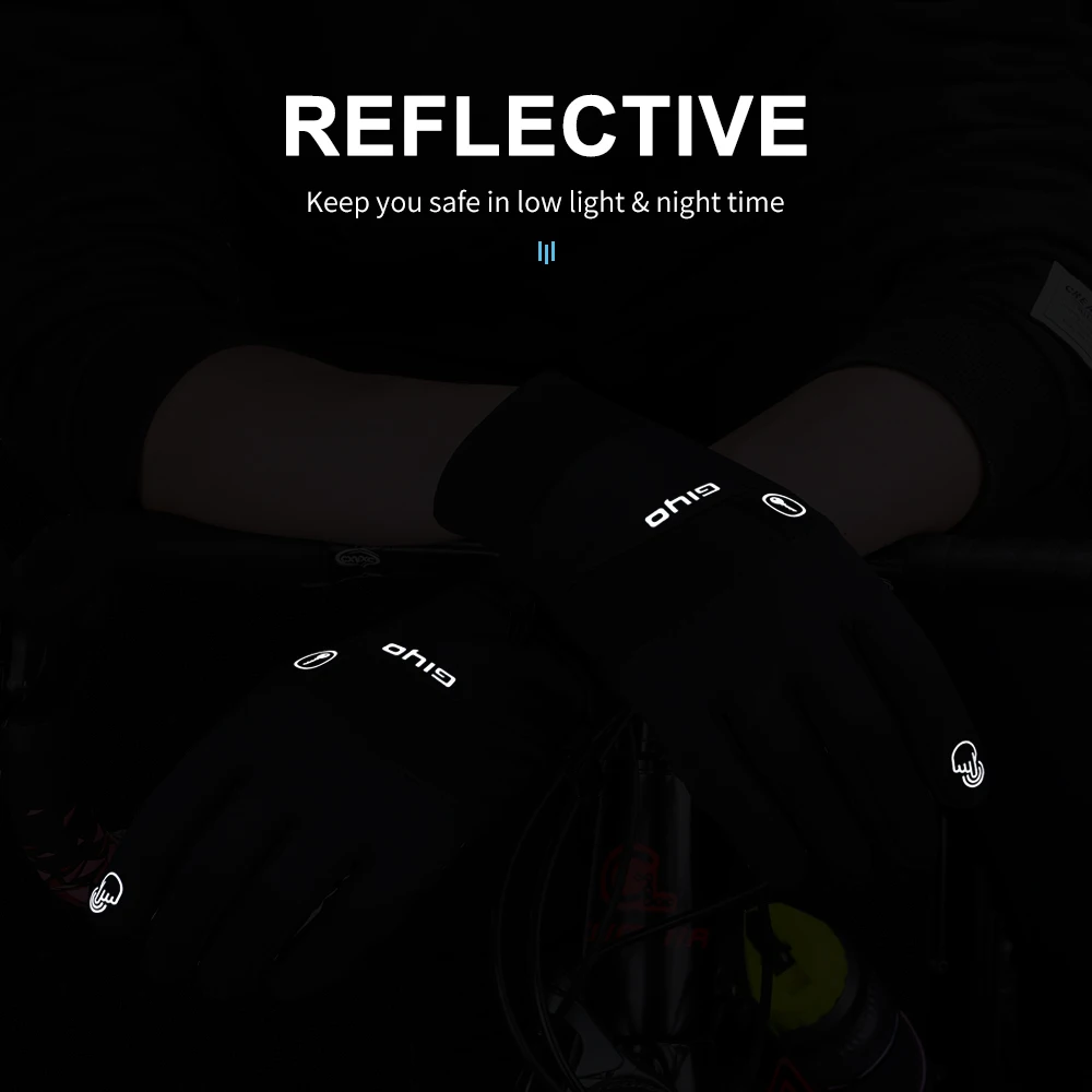 Зимние спортивные перчатки GIYO для мужчин и женщин велосипедные с длинными