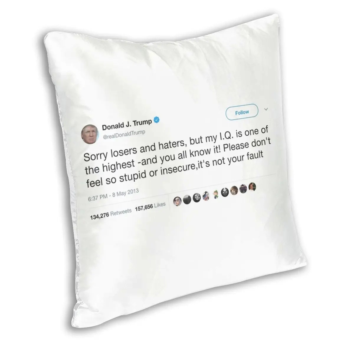 Наволочка с принтом Дональд Трамп 45x45 см | Дом и сад