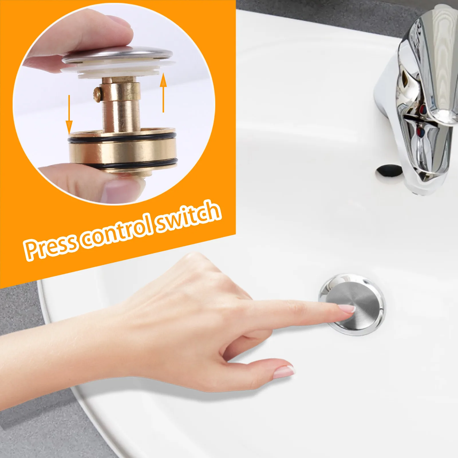 

Stainless Steel Filter Plug For Basin Outlet Universal Wash Basin Bounce Drain-filter Deodorant And Insect-proof Drain Plug#Z
