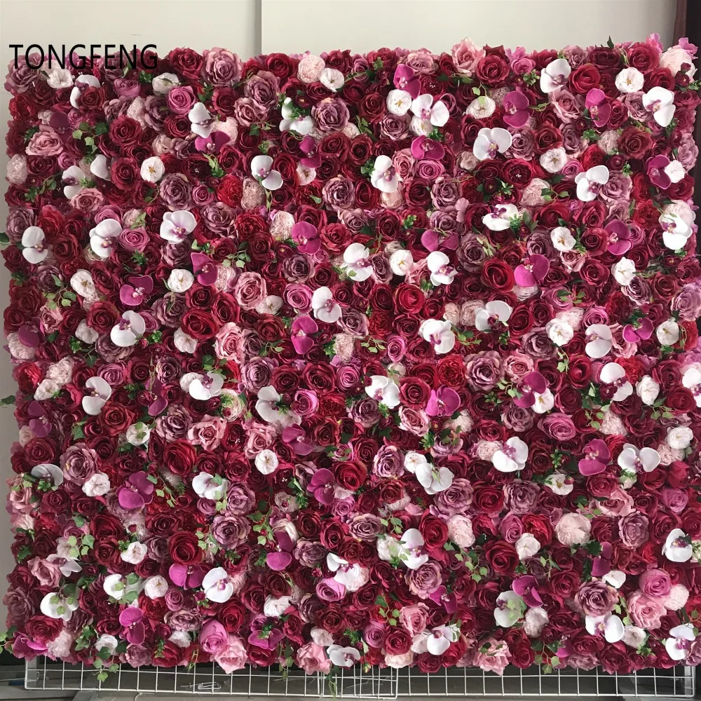 TONGFENG 10 шт./лот цветок бегун свадебное украшение искусственное шелк Роза Пион 3D цветок стены свадебное оформление украшение