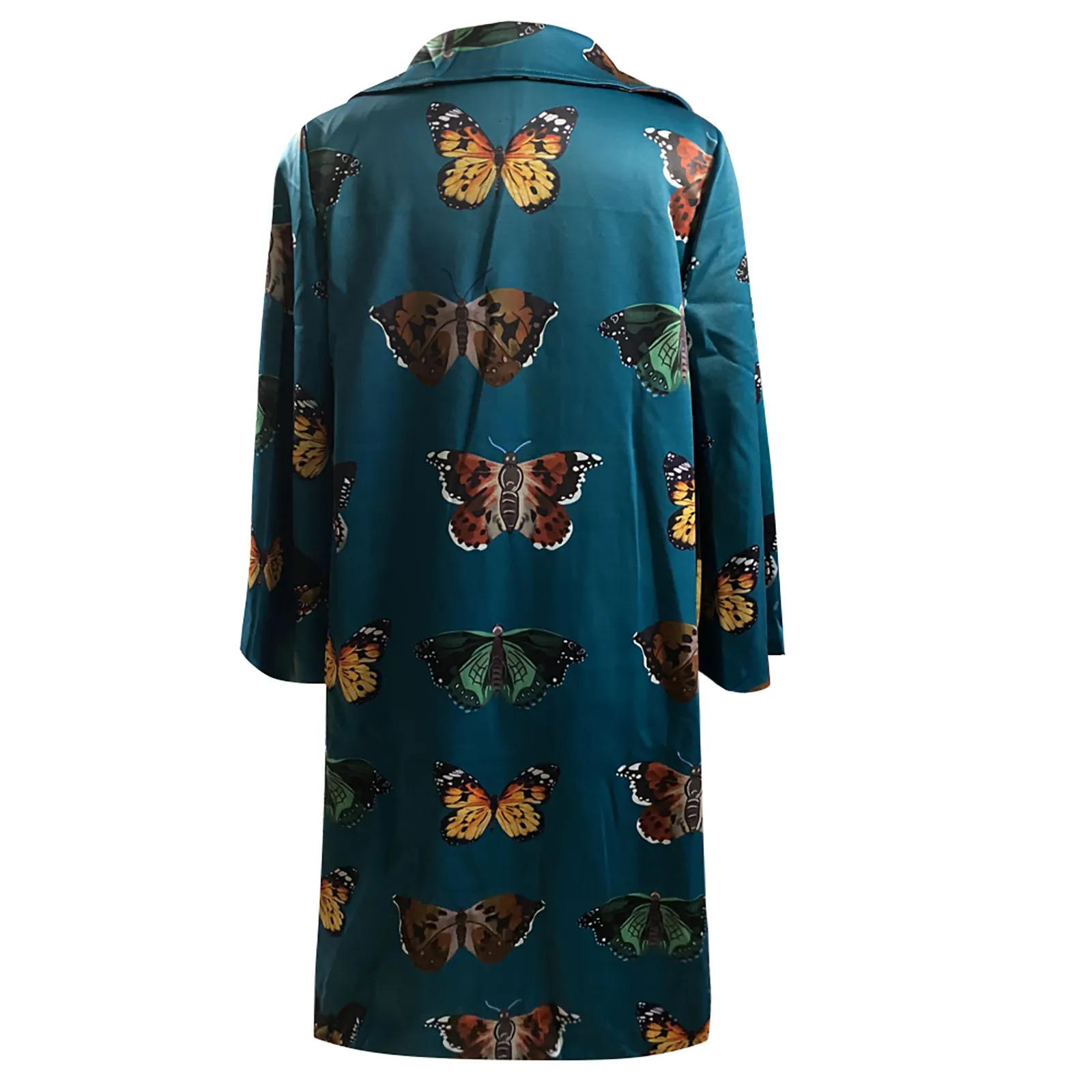 Модная верхняя одежда теплые пальто женская куртка с принтом и карманами длинный