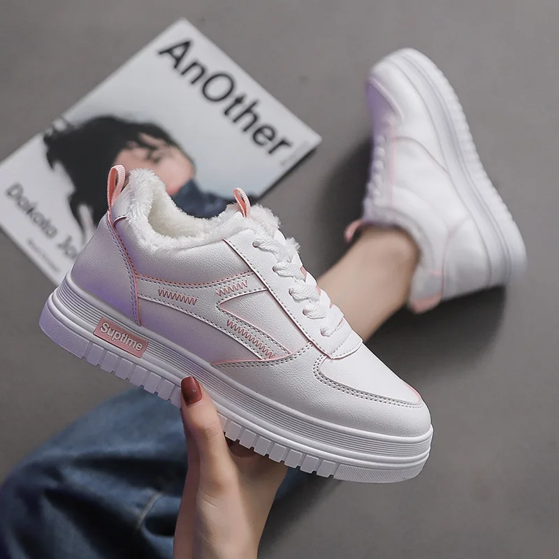 Обувь на платформе Теплые Женские кроссовки модные туфли лодочки с бабочкой С