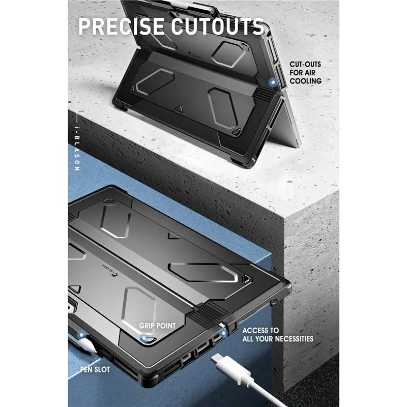 I-BLASON For Microsoft Surface Pro 7 (2019) / 6 (2018) /Pro 5 4 Armorbox Heavy Duty Dual Layer Case With Pencil Holder | Компьютеры и