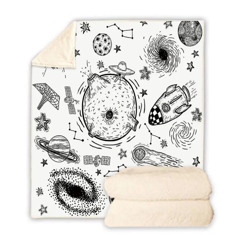 

Звездное небо галактика Забавный персонаж одеяло 3D печать шерпа одеяло на кровать домашний текстиль мечтательный стиль 03