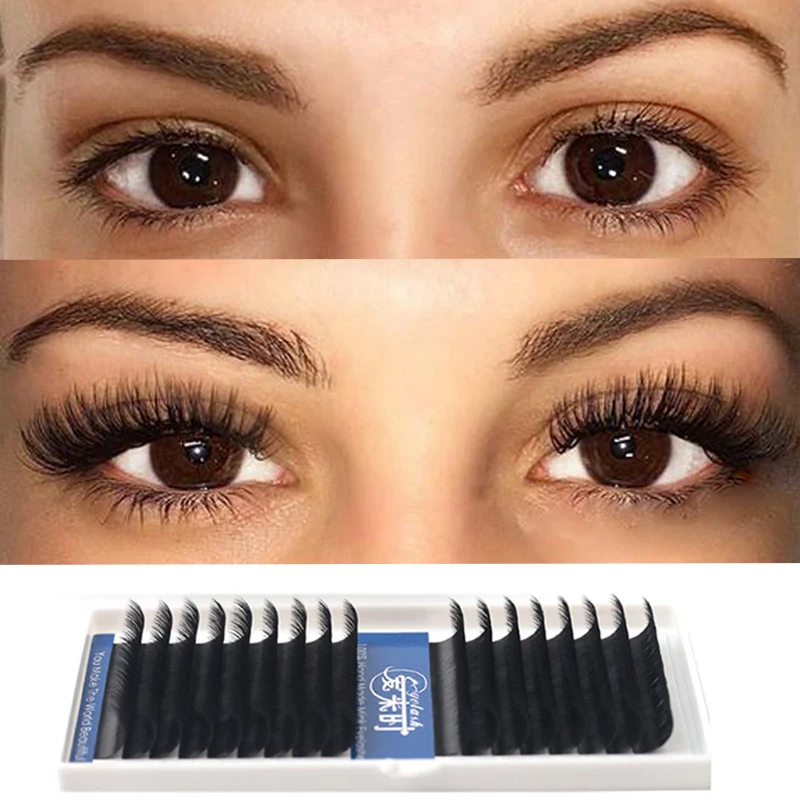 Накладные ресницы из искусственной норки 16 рядов наращивание ресниц объем