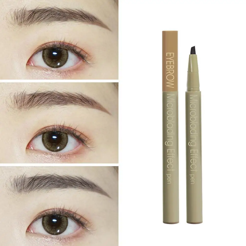 

3 Colors Eyebrow Pen Waterproof 4 Fork Tip Eyebrow Brown Natural Pencil Tattoo Eye Liquid Pencil Cosmetic Brow Lasting Dark S9E0