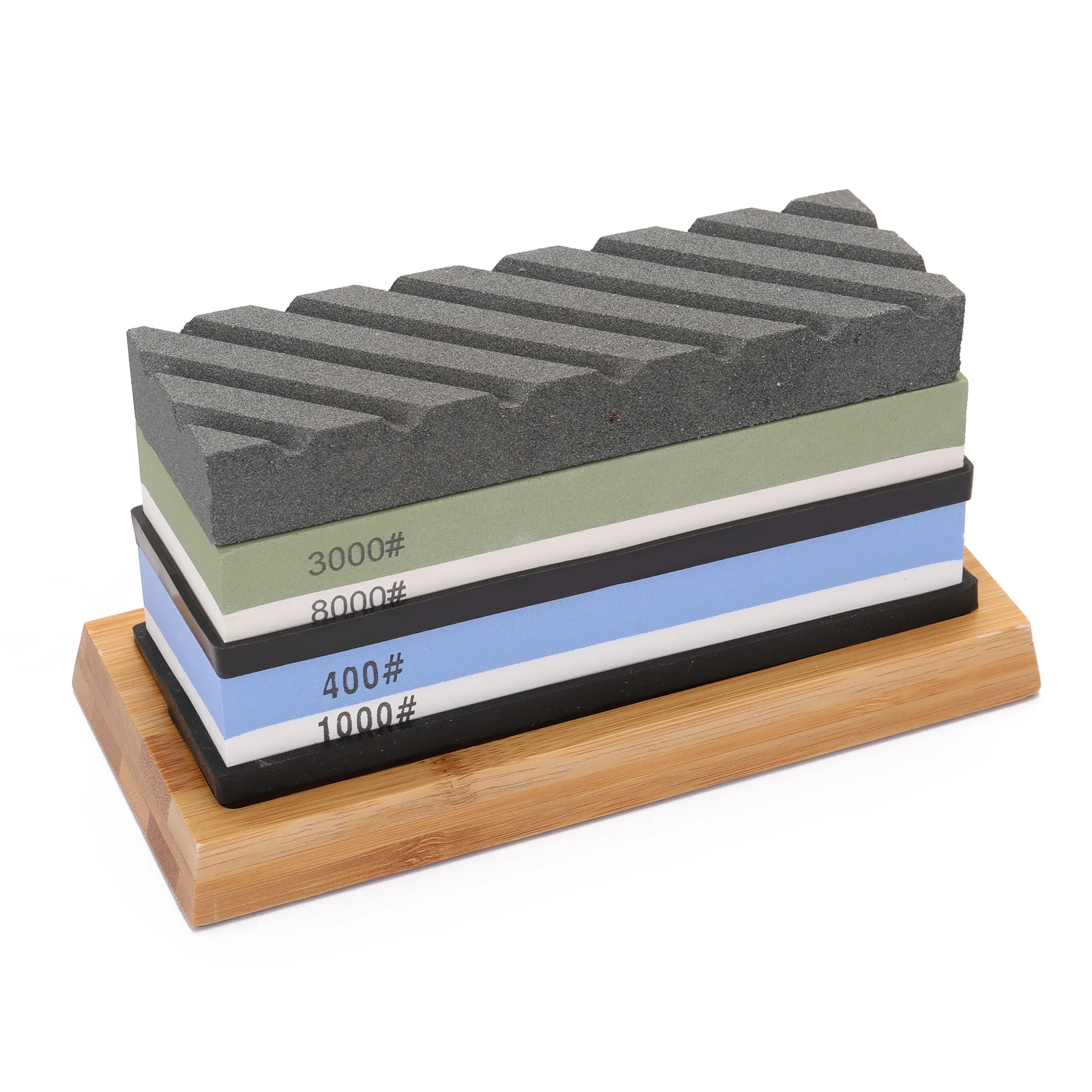 

Knife Sharpener 400#/1000# 3000#/8000# Premium Whetstone Cut Sharpening Stone Set Sharpener for All Blade Non Slip Base Cutter