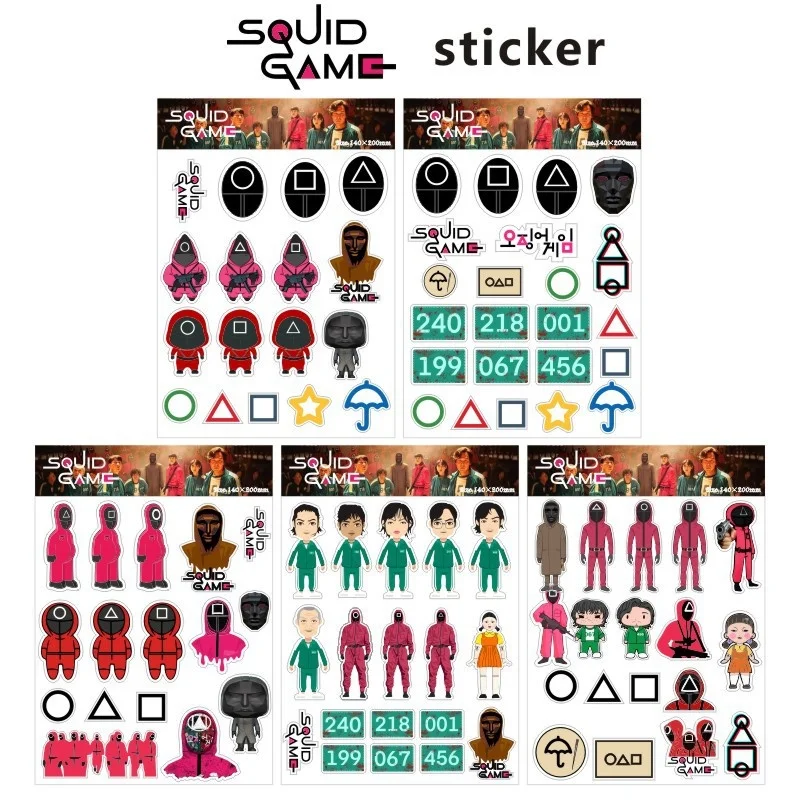 

Korean group K-POP Squid Game Cartoon stickers, stickers toys, Lee Jung Jae Cosplay Gift Movie and TV accessories