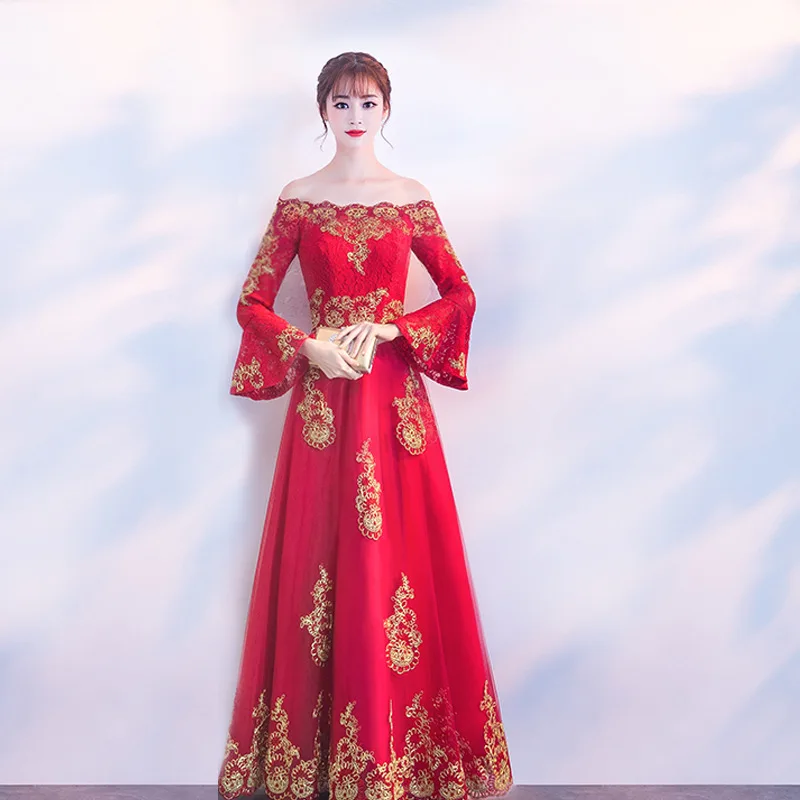 

Women Lace Flower Qipao Sexy Long Sexy Cheongsam Vintage Chinese Women chinese style evening dress Formal Dress Plus Size 3XL