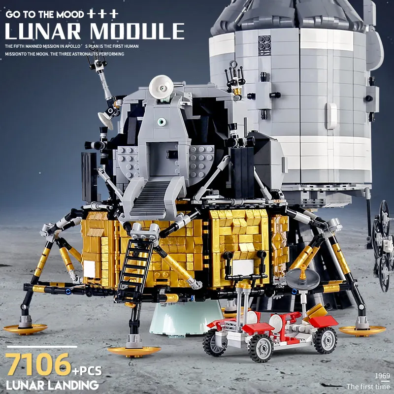 Креативная серия MOULD KING Apollo 11 Совместимость с 26457 Saturn V космический корабль