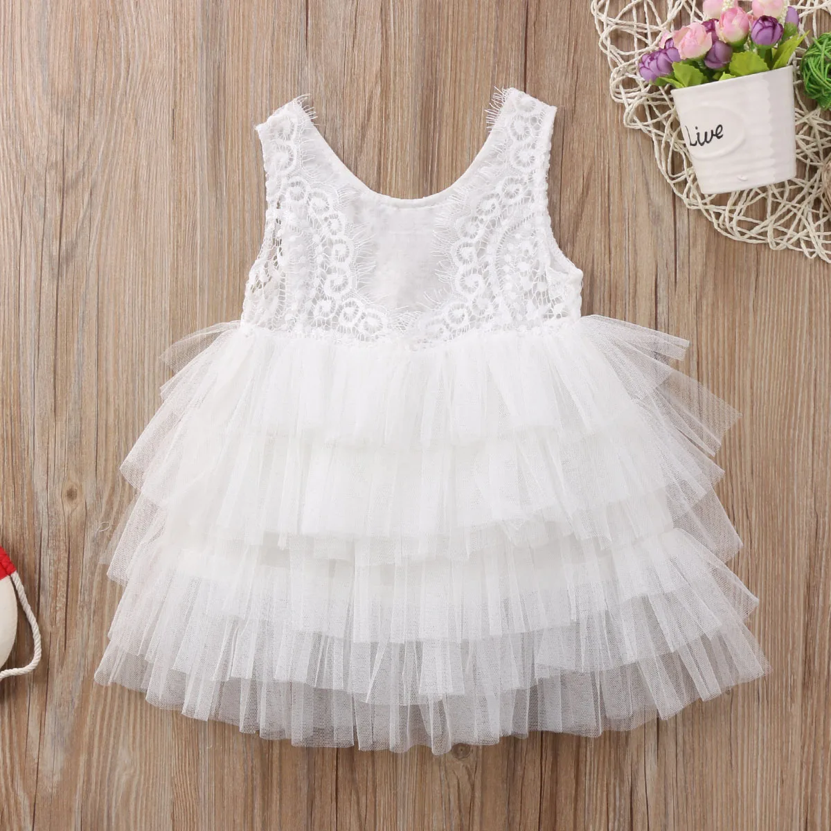 Тюлевое платье-пачка без рукавов с открытой спиной | Детская одежда и обувь