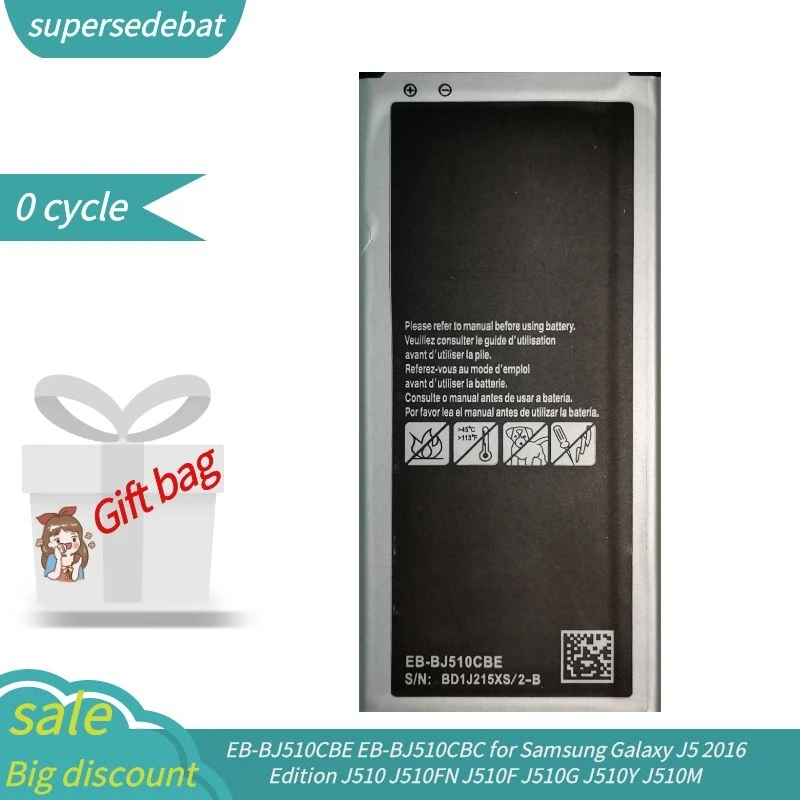 

for Samsung Galaxy J5 2016 Battery for Samsung Galaxy J5 2016 Edition Replacement J510 J510FN J510F J510G J510Y J510M Bateria