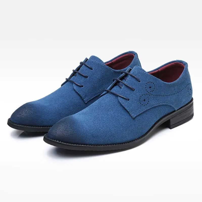 

Shoes Man Flats Shoes Fashion Nubuck Leather Anti Slip Lace-Up Oxford Moccasins Plus Size Shoes