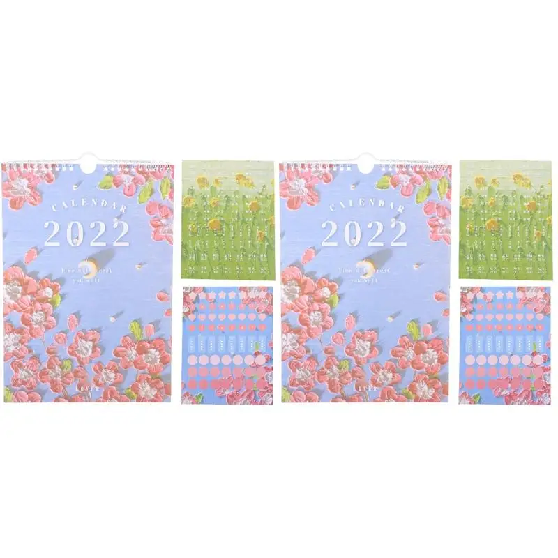 

2 шт., настенный календарь с наклейками, 2022