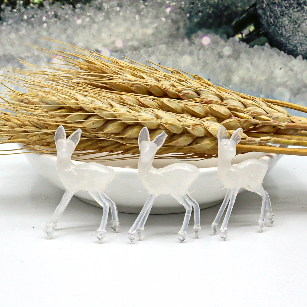 Искусственная мини-кукла-олень модель сада пластиковые поделки статуя семейное