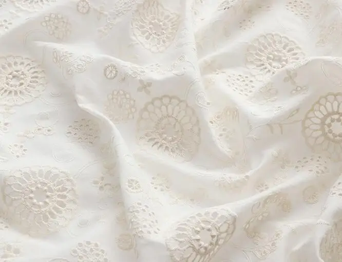 0 5 м/лот ширина 125 см ажурная ткань из чистого хлопка мягкая одежда ручной