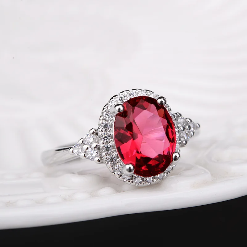 Real Natural Ruby Gemstone Open Resizable Rings for Women Genuine 925 Sterling Silver Luxury Ring Romantic Gift Fine Jewelry