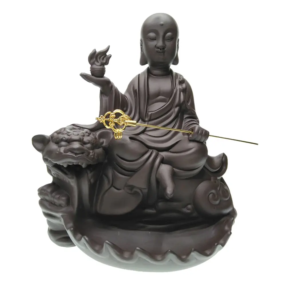 

MagiDeal Backflow Incense Burner Holder Waterfall Ceramic Buddhist Censer Furnace Stick Stand Incense Cones Home Decor