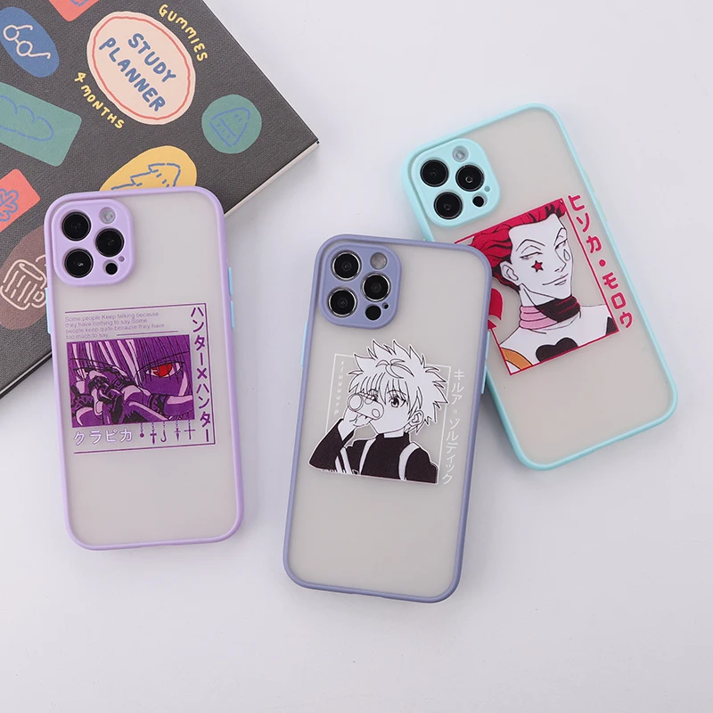 

Anime Hunter X Hunter Killua Matte Phone Case For iPhone 11 12 Pro Max XR XS X 8 7 Plus Transparent Shockproof Phone Cover