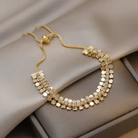 korean version of diamond studded sequins fashion adjustable bracelets for women fashion design sense girls bracelet jewelry