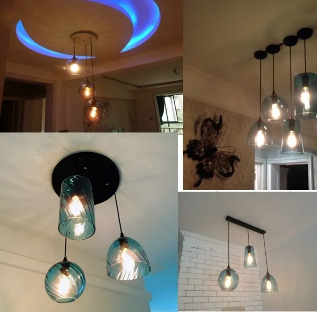 Современные подвесные светильники в скандинавском стиле винтажная стеклянная