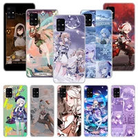 genshin impact anime phone case funda for samsung galaxy a51 a71 a02s a50 a70 a30 a40 a20 a10s a20e a01 a91 a81 cover coque capa