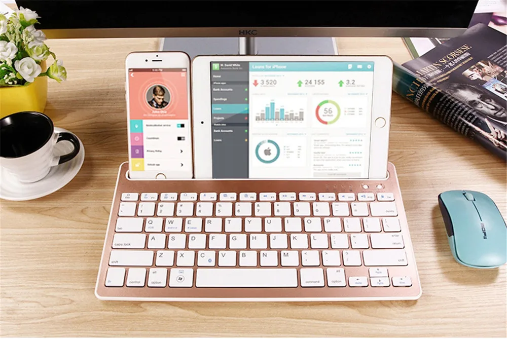 Портативная Беспроводная Bluetooth клавиатура мини планшет клавиатура для iPad 2/3/4 Air 1 2 Новинка Pro 9,7 дюймов Mini 1 2 3 4 5 подставка
