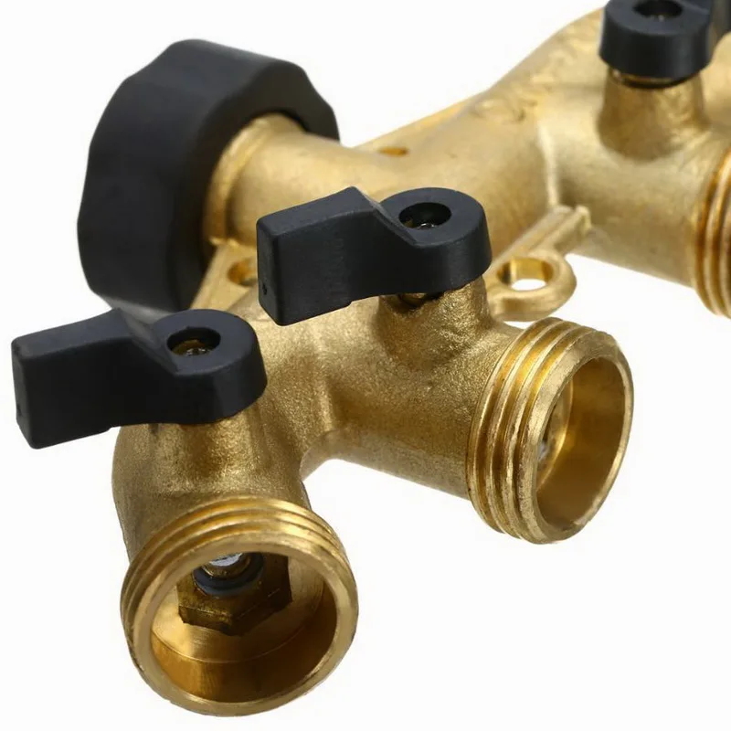 1pc Garden Hose Splitter Brass 2/4 Way Tap Connector 3/4'' Pipe For Irrigation Watering System | Дом и сад